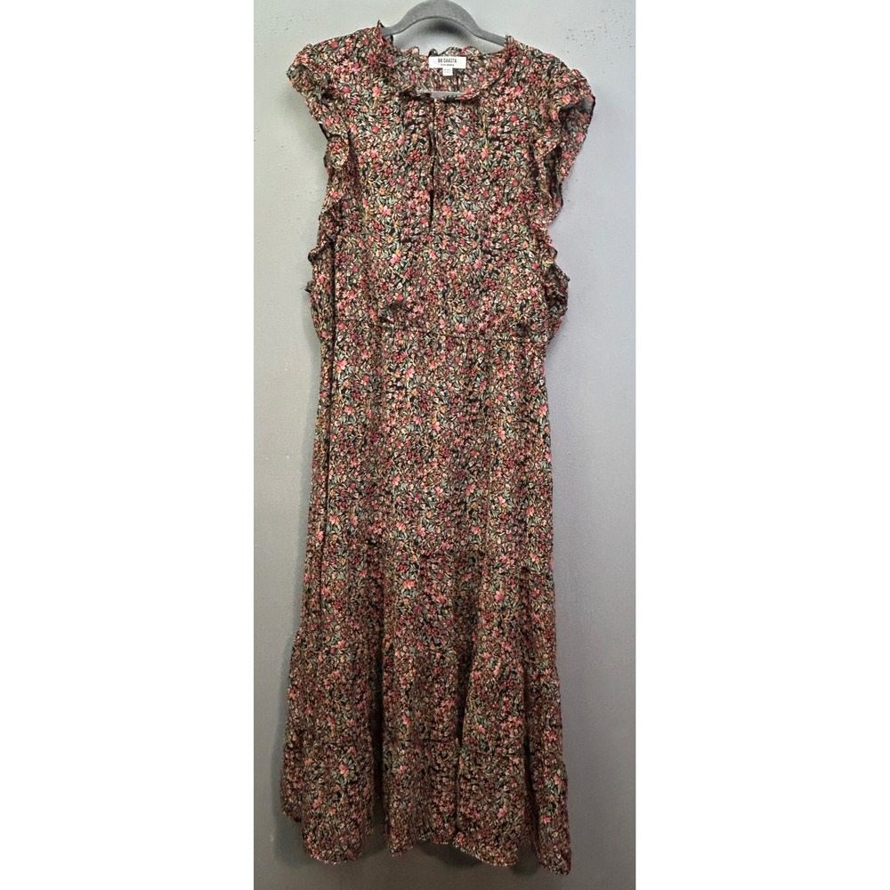 BB Dakota Dress Womens XXL Multicolor Floral Maxi Tiered Ruffle‎ Prairie Cottage